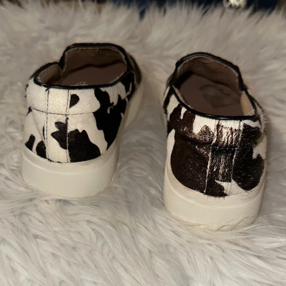 INC International Concepts, Cow Hair Fur Upper Black/White Slip On Sneaker 8M